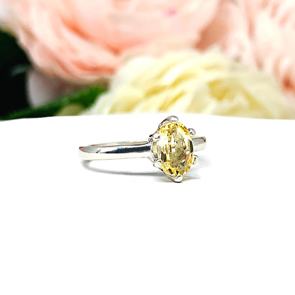 Genuine Oval Golden Citrine Ring