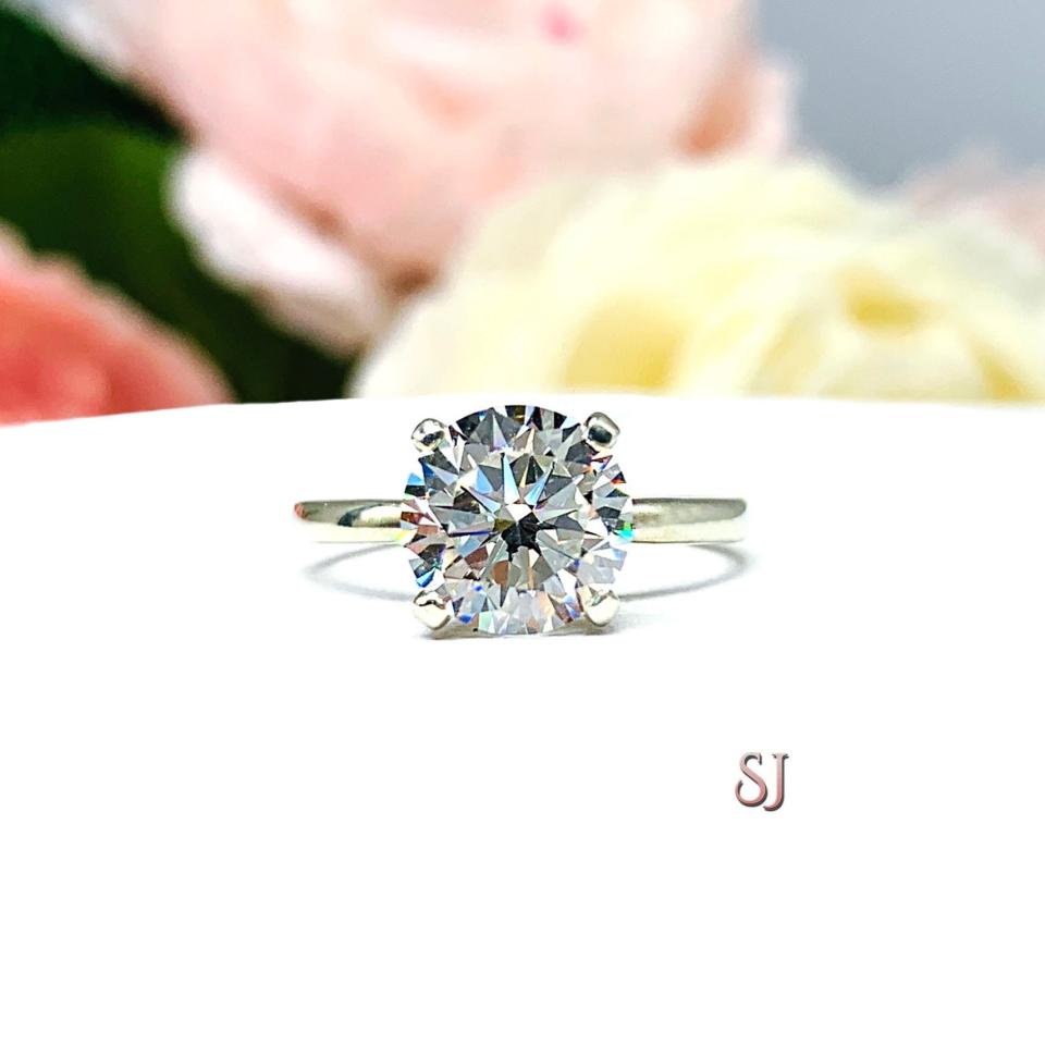 Round Near Colorless CZ Engagement Ring