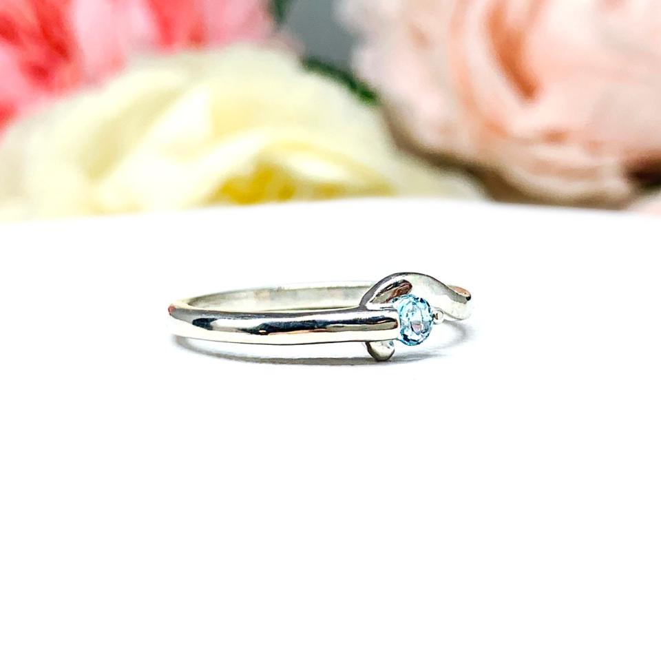 December Birthstone Swiss Blue Topaz Stacking Ring SIZE 7 FINAL SALE