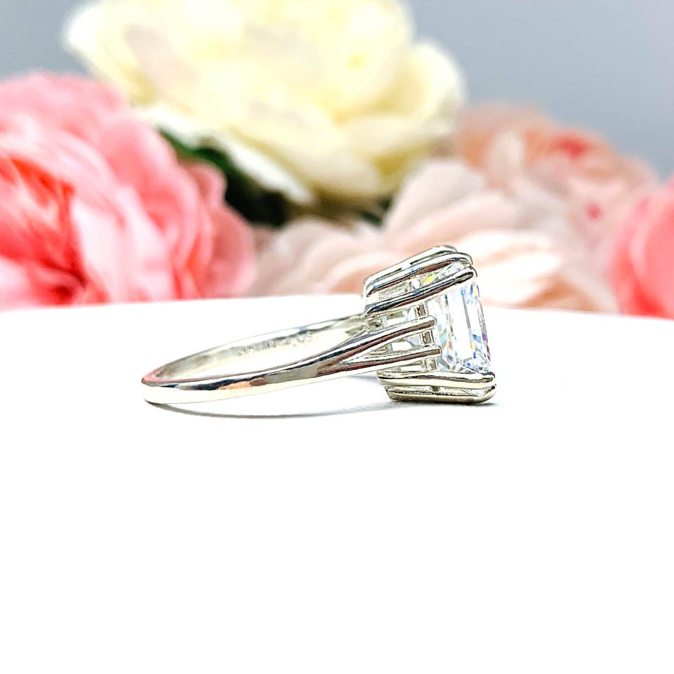 Princess Cubic Zirconia Statement Engagement Solitaire Ring