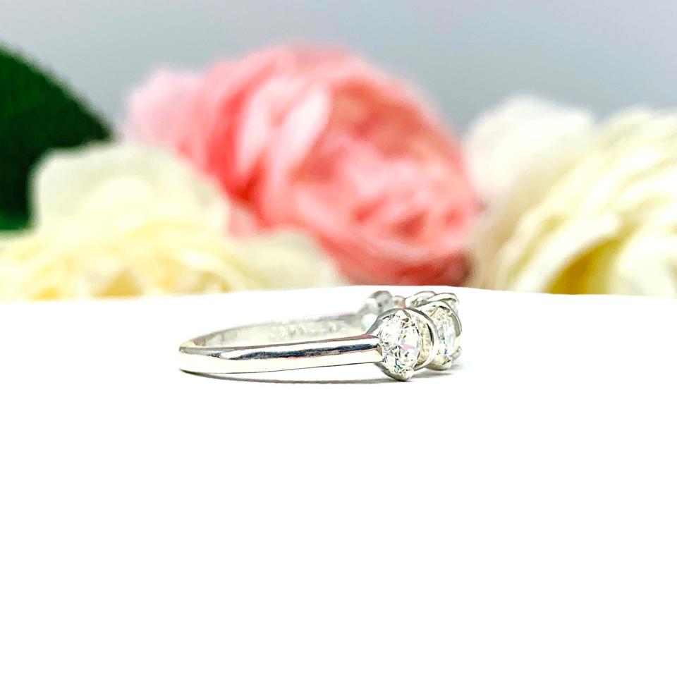 Round Near Colorless 4mm Cubic Zirconia Five Stone Ring