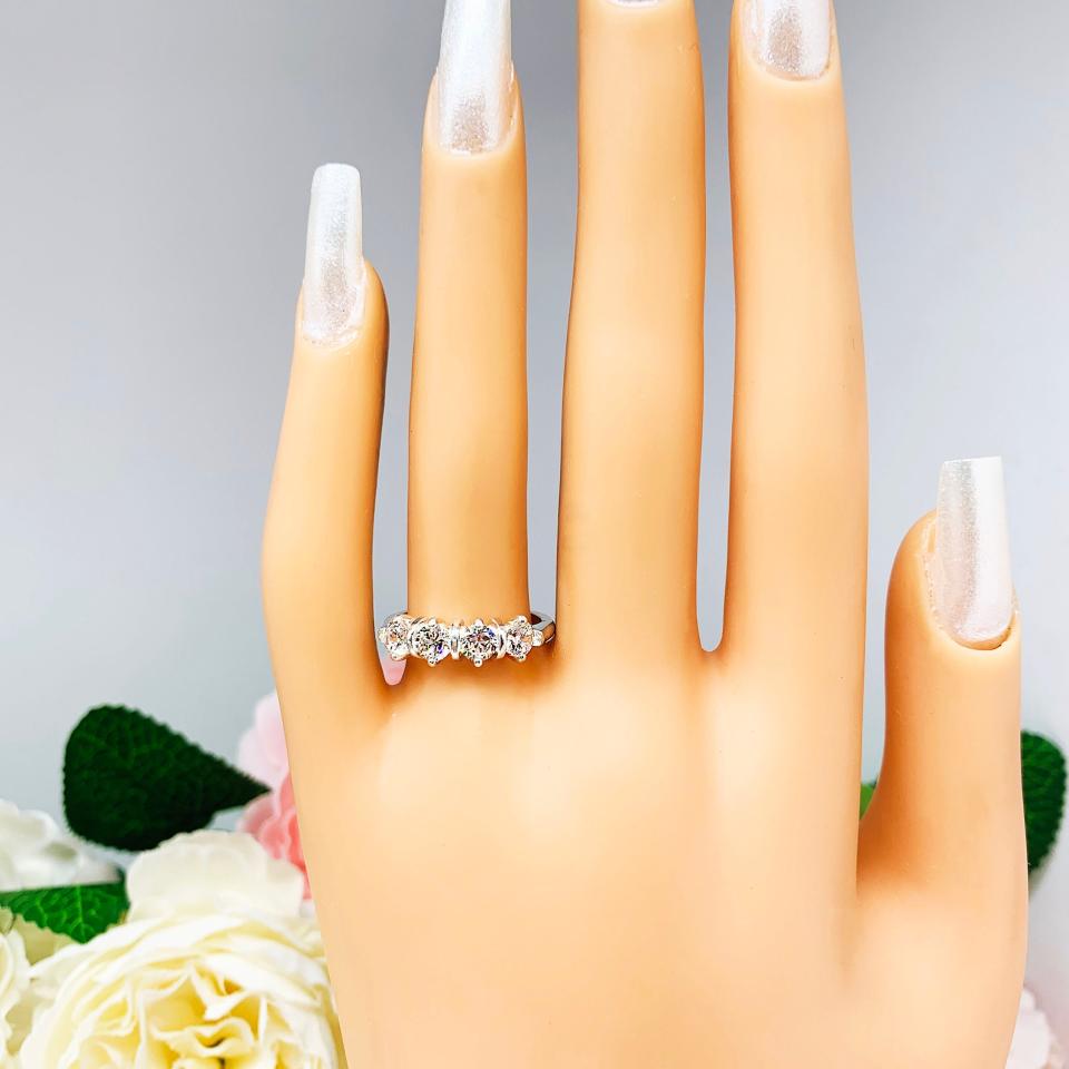Round 4mm Cubic Zirconia Four Stone Ring