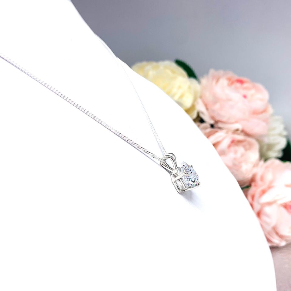 10mm Trillion Cubic Zirconia Pendant With Optional Chain FINAL SALE