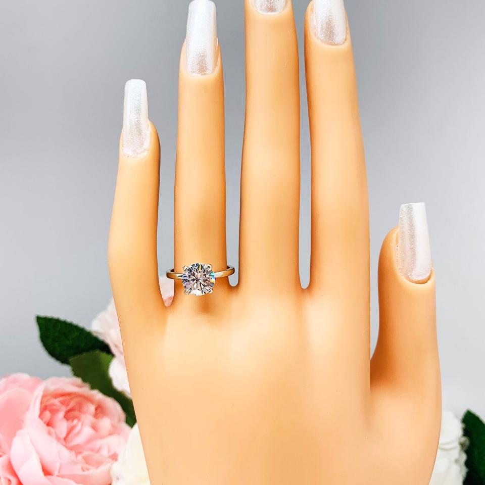 Round Cubic Zirconia Engagement Ring