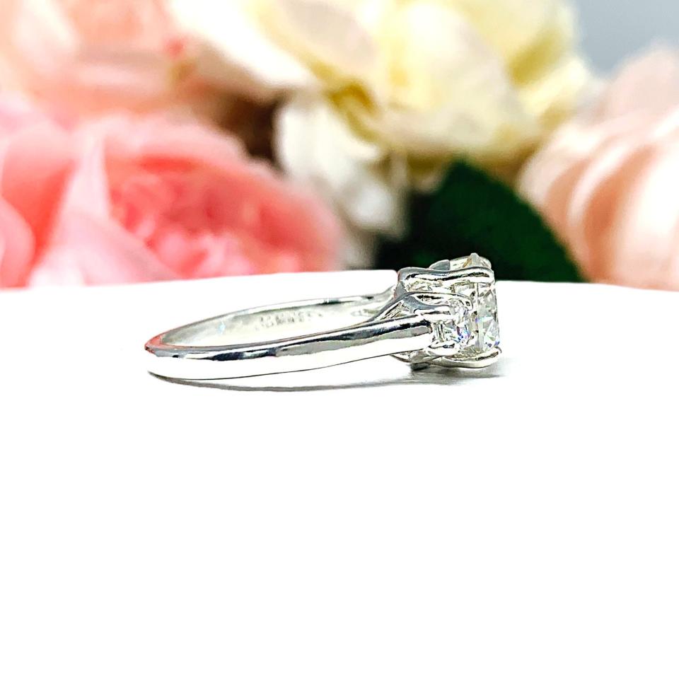 Round Cubic Zirconia Round Accents Engagement Ring