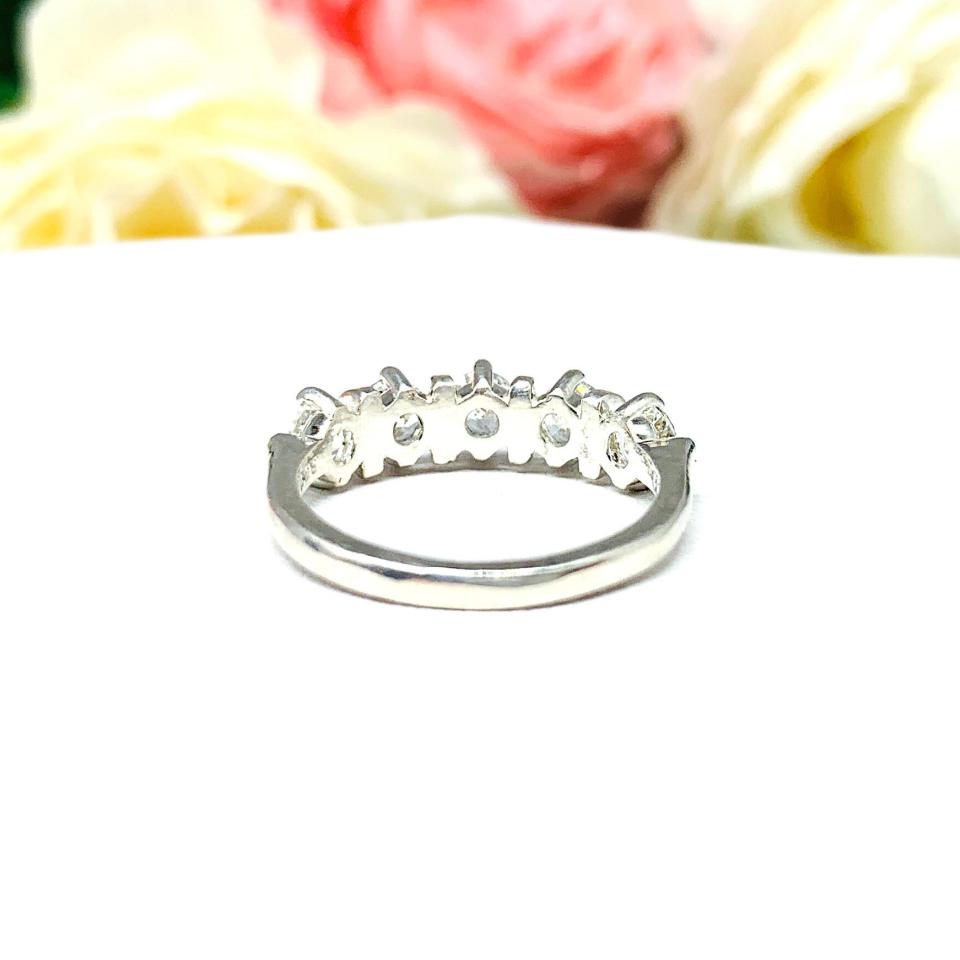 Round Near Colorless 4mm Cubic Zirconia Five Stone Ring