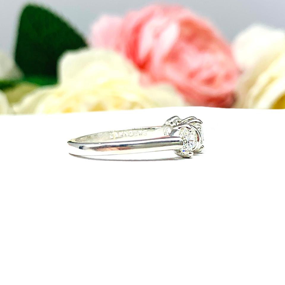 Round Near Colorless 4mm Cubic Zirconia Four Stone Ring