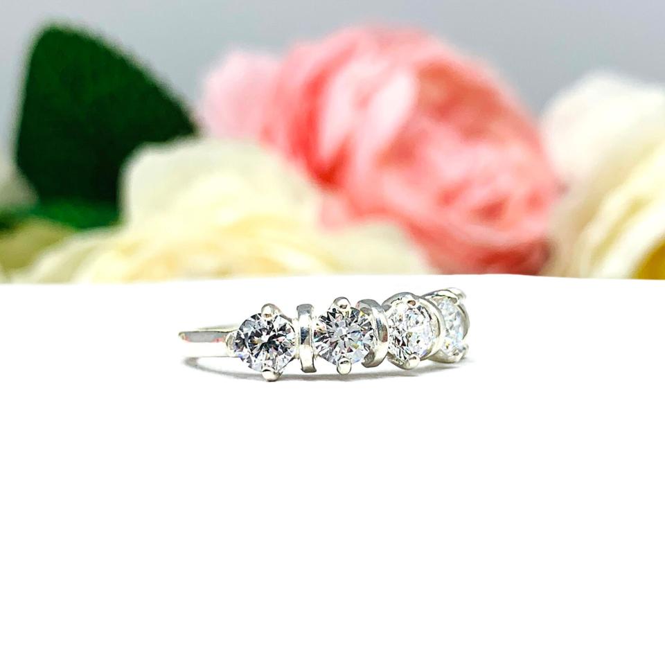 Round Cubic Zirconia 4mm Five Stone Ring