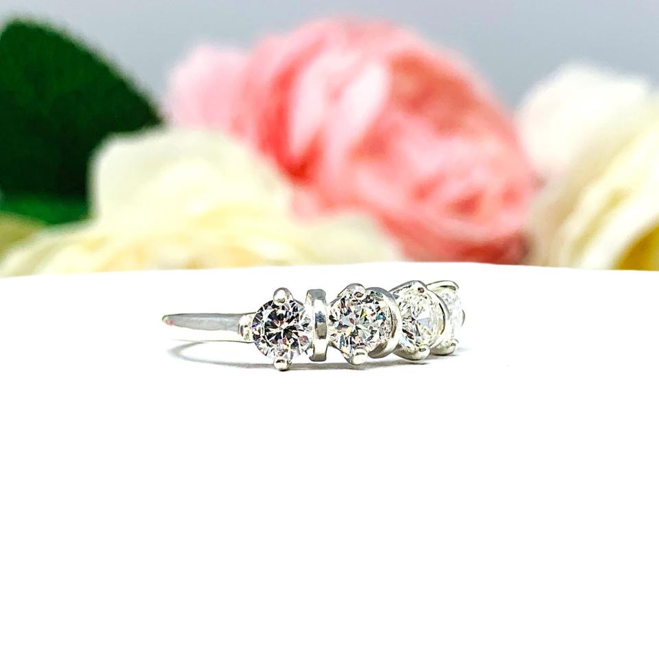 Round 4mm Cubic Zirconia Four Stone Ring