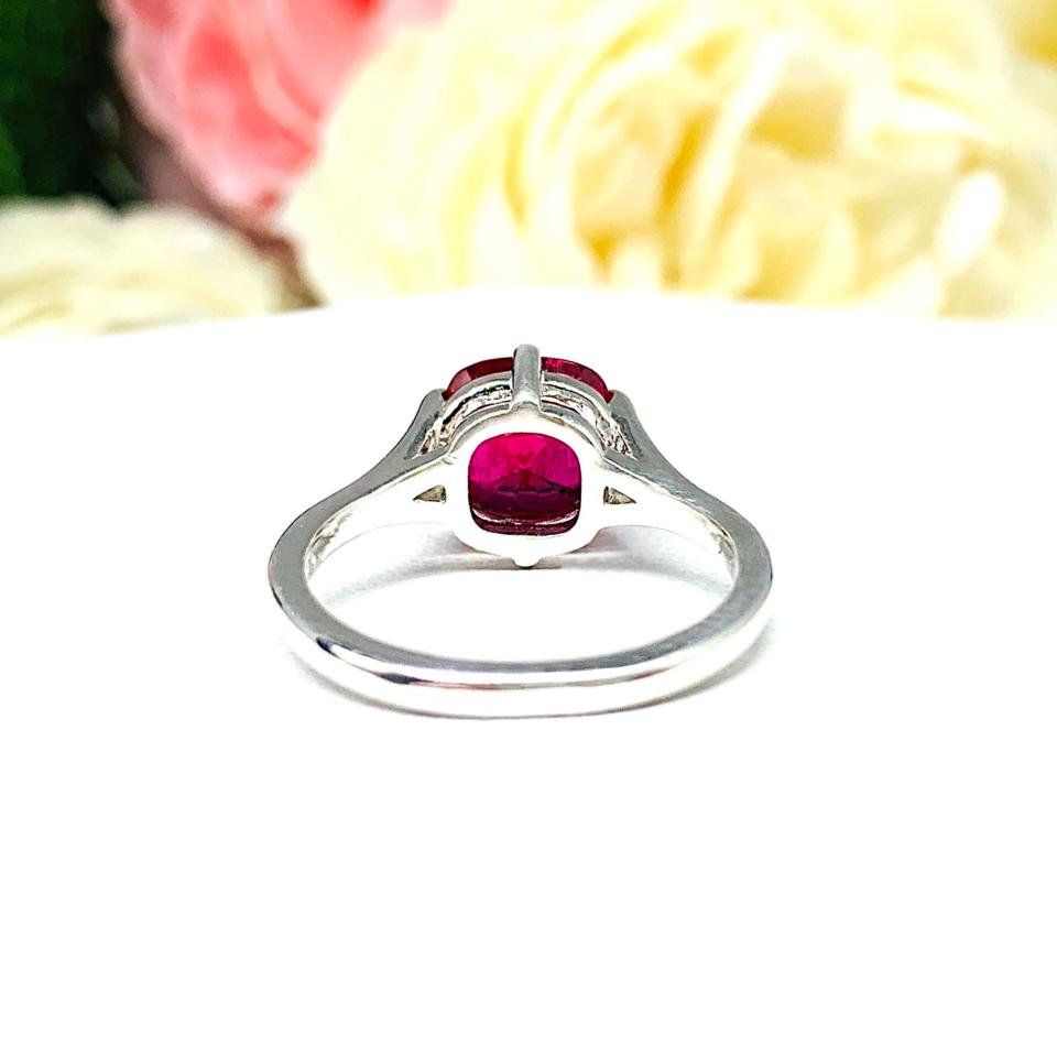 Lab Ruby 8mm Cushion Ring