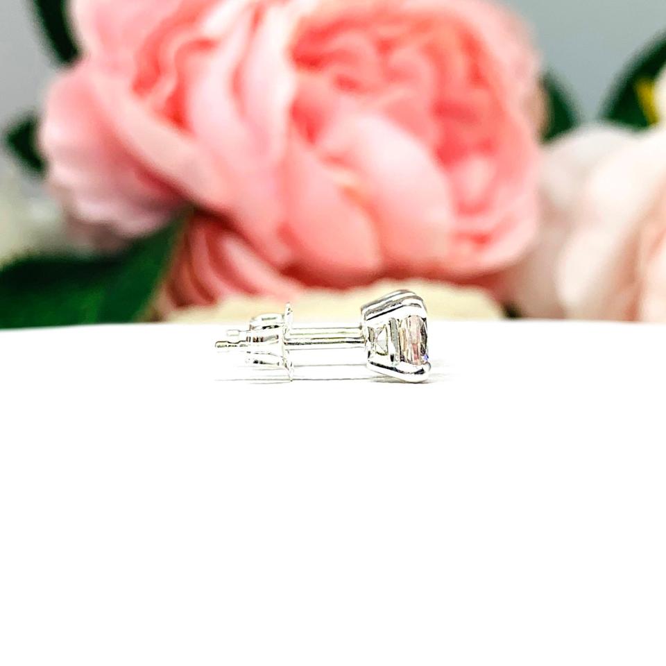 Peach Morganite 5mm Basket Stud Earrings Authentic