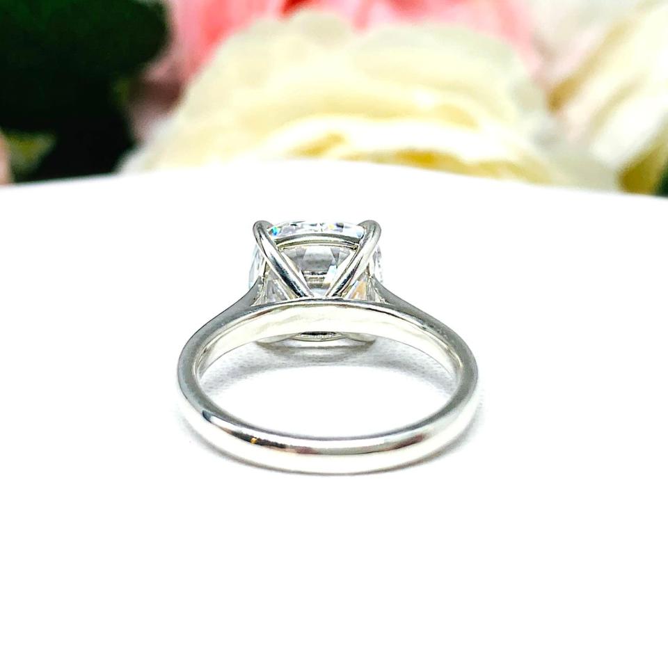 Old Mine CZ Engagement Ring Size 6 – 10mm, Near Colorless, Sterling Silver