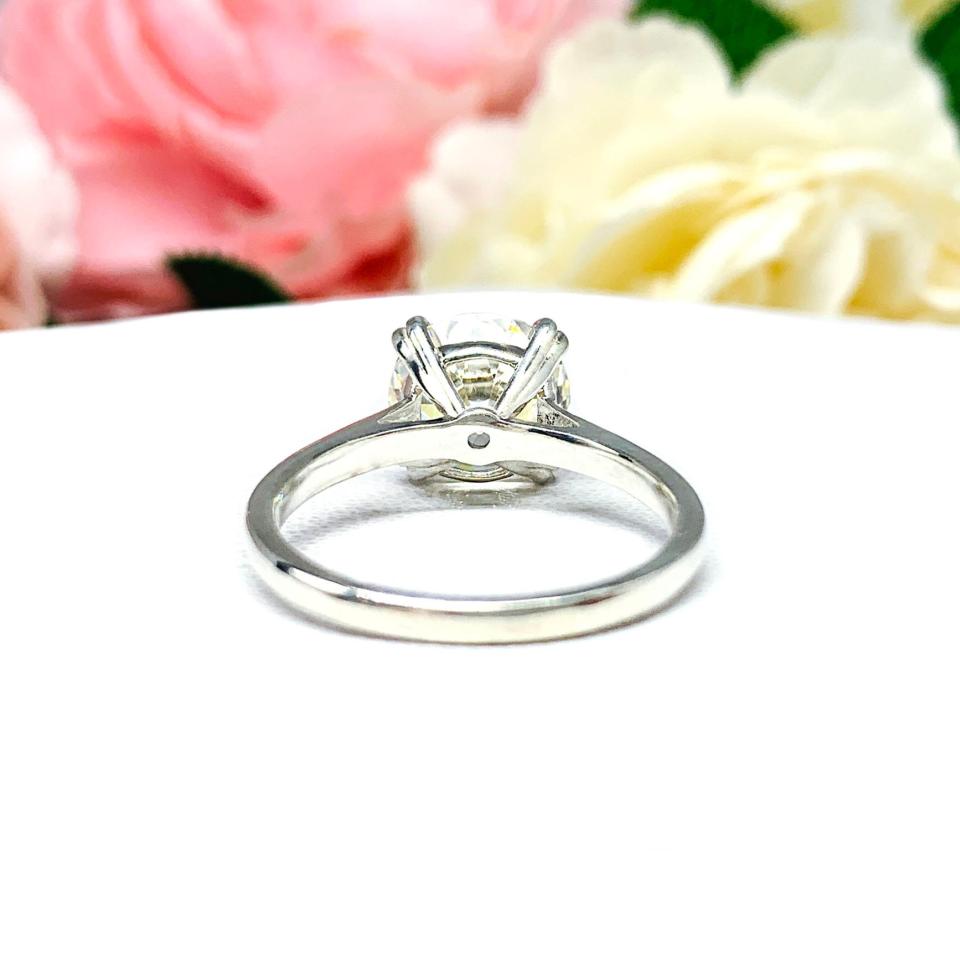 Old European Cut 10mm CZ Engagement Ring Near Colorless CZ