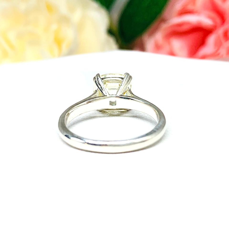 Yellow Old Mine Cut 8mm CZ Engagement Ring