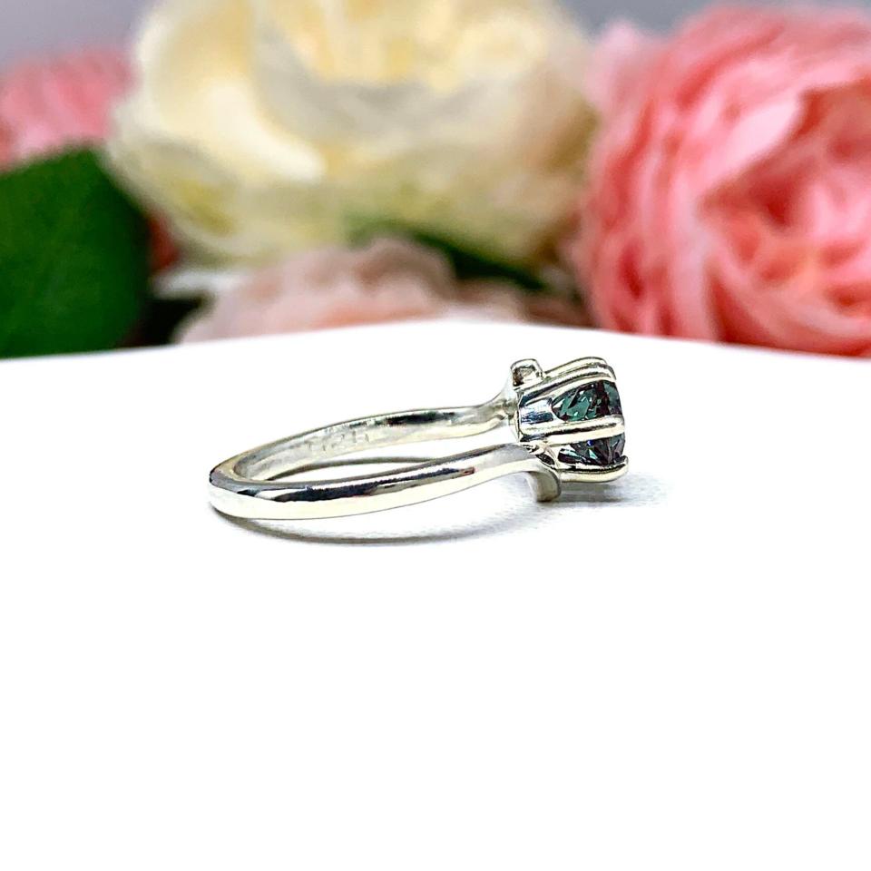 Round Lab Created Alexandrite 6 Prong Ring