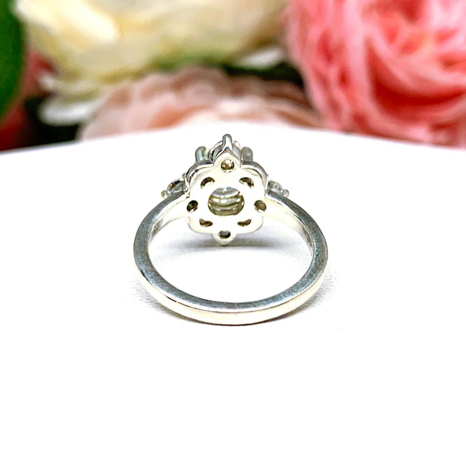 Round CZ Art Deco Antique Inspired Engagement Ring
