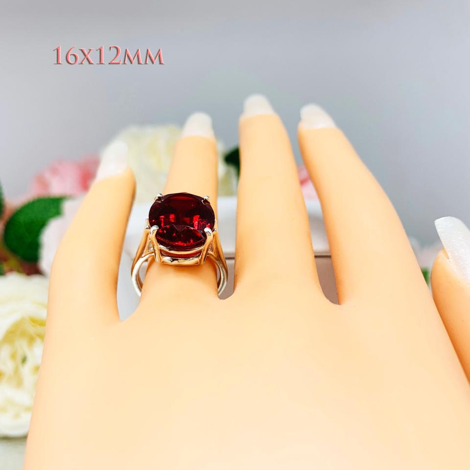 Lab Created Ruby Oval Sterling Silver Ring