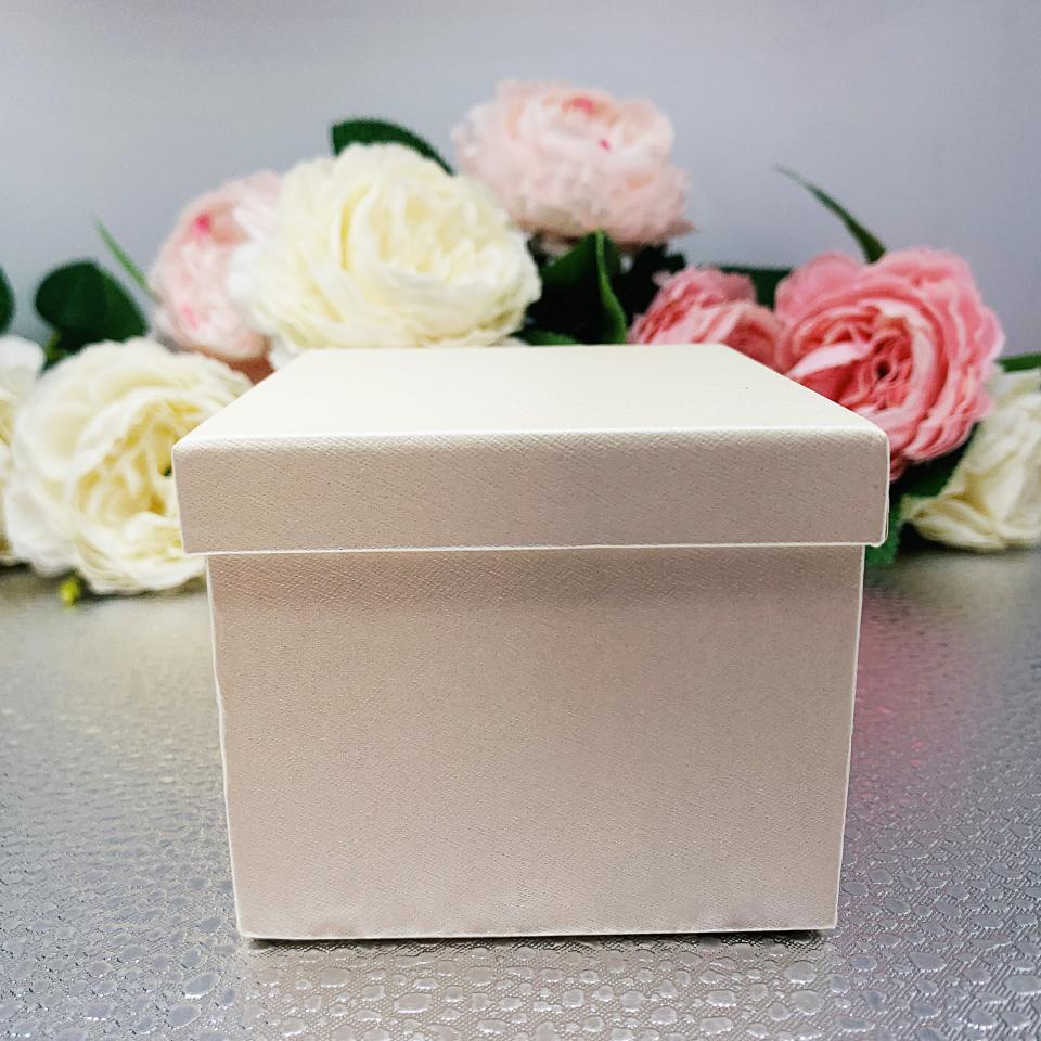 Drop or Hoop Earrings Gift Presentation Box - Shimmer champagne color - Includes ivory color outer box