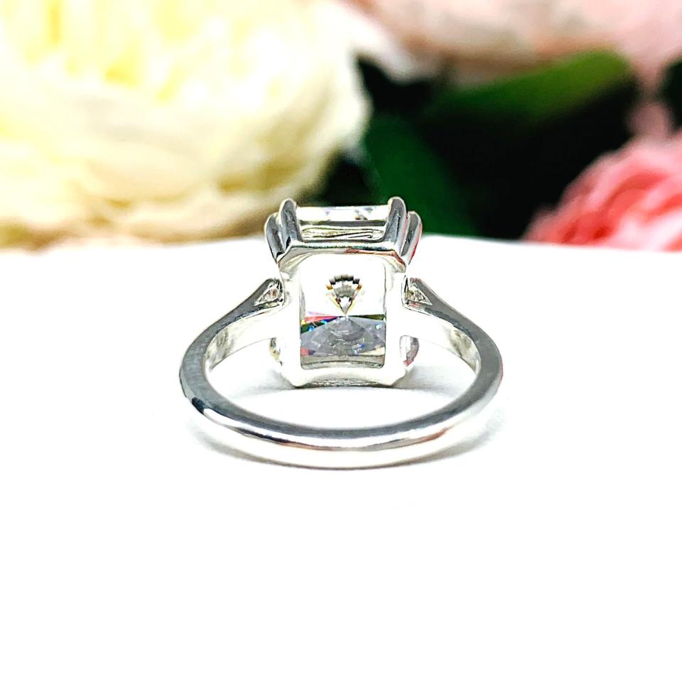Radiant CZ Engagement Double Prong Ring Lower Profile