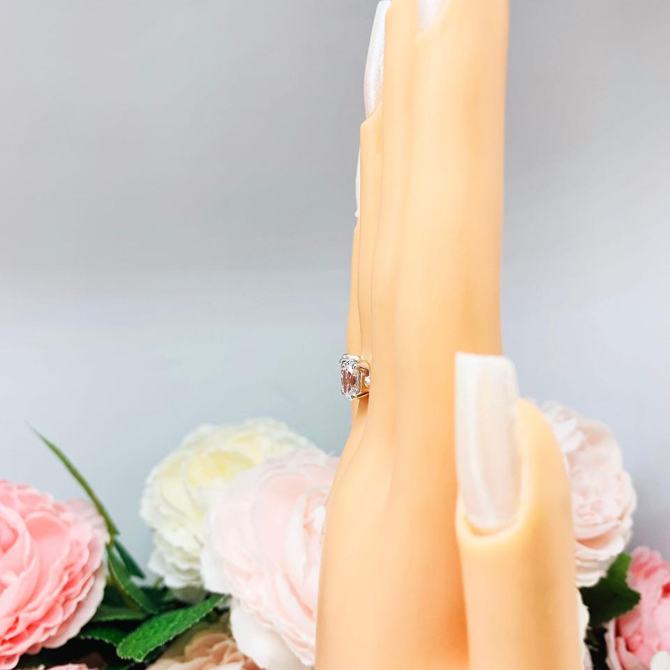 Pear Oval CZ 2 Stone Engagement Ring Toi Et Moi You and Me