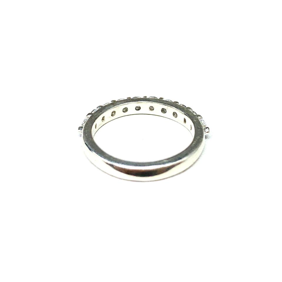 Round CZ Wedding Band Half Eternity 2.5mm 10 Stone
