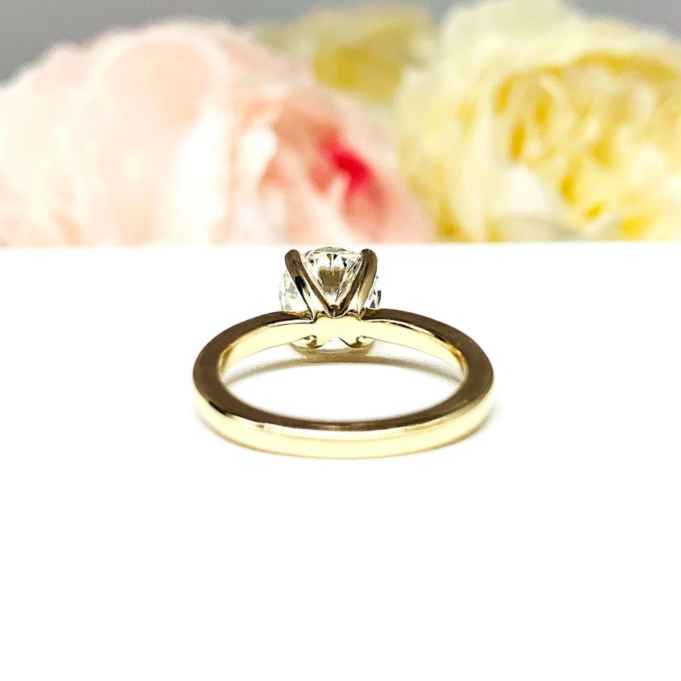 Round Near Colorless CZ Engagement Ring