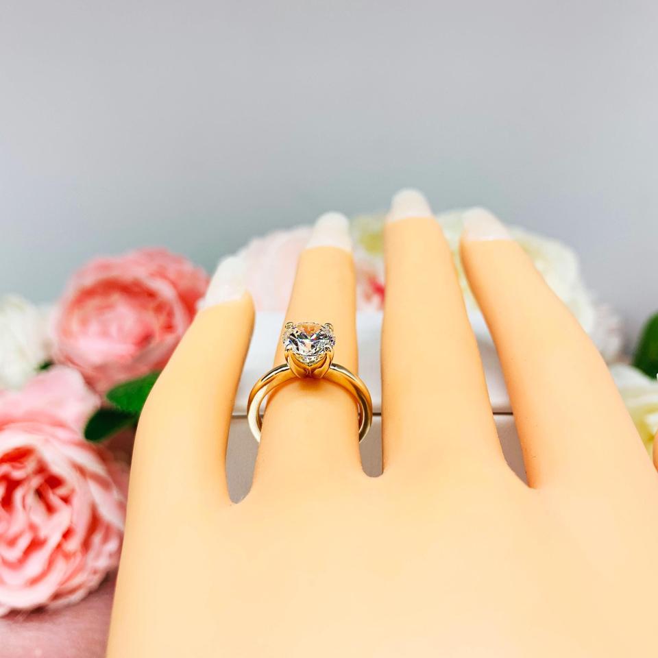 Round Near Colorless CZ Engagement Ring