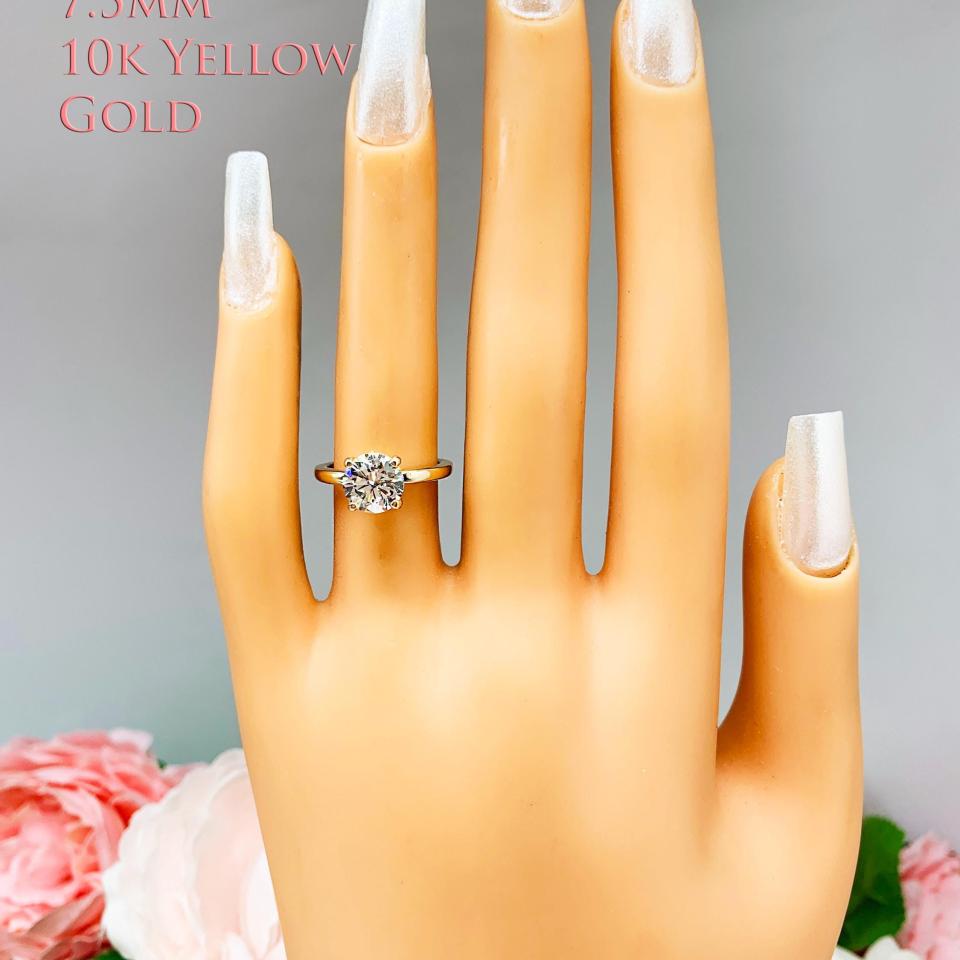 Round Near Colorless CZ Engagement Ring