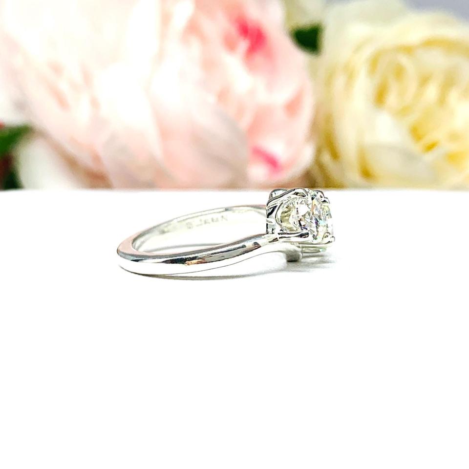 Round CZ 2 Stone Engagement Ring 6mm Toi Et Moi You and Me Near Colorless or White CZs