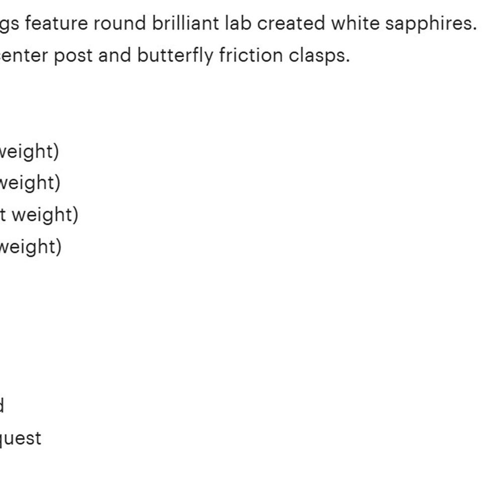 Round Lab White Sapphire 6-Prong Stud Earrings - Four size options - Sterling silver or 10k gold settings