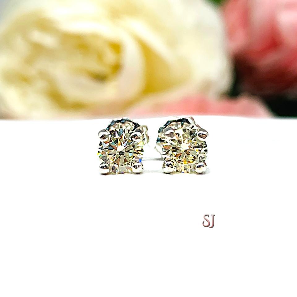 Round-Cut Yellow CZ Stud Earrings • 5mm, Sterling Silver