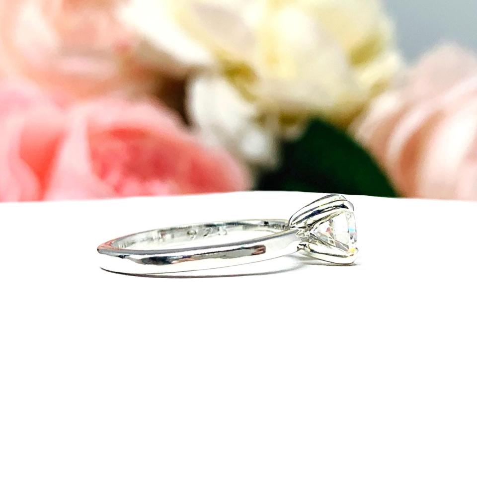 Round Cubic Zirconia Engagement Ring – 5mm-9mm, Sterling Silver