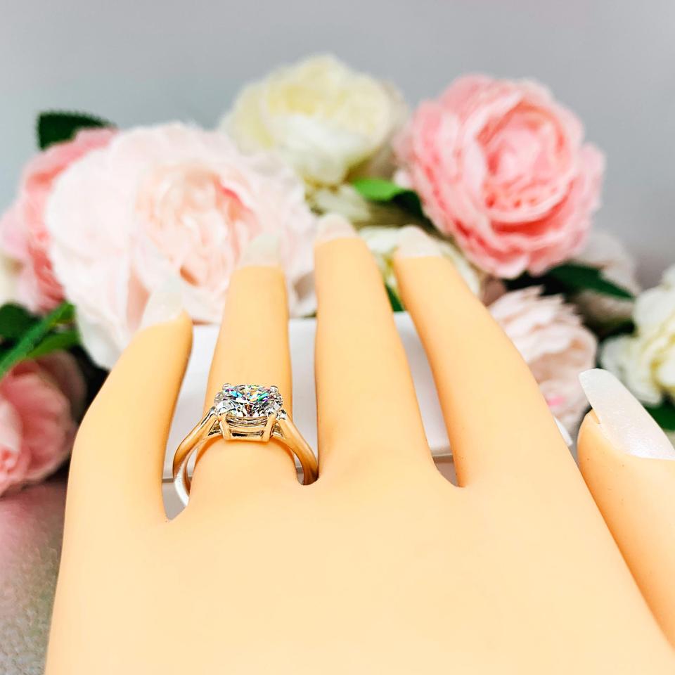 Oval Moissanite East West Ring — 6x4mm - 10x8mm, Sterling Silver