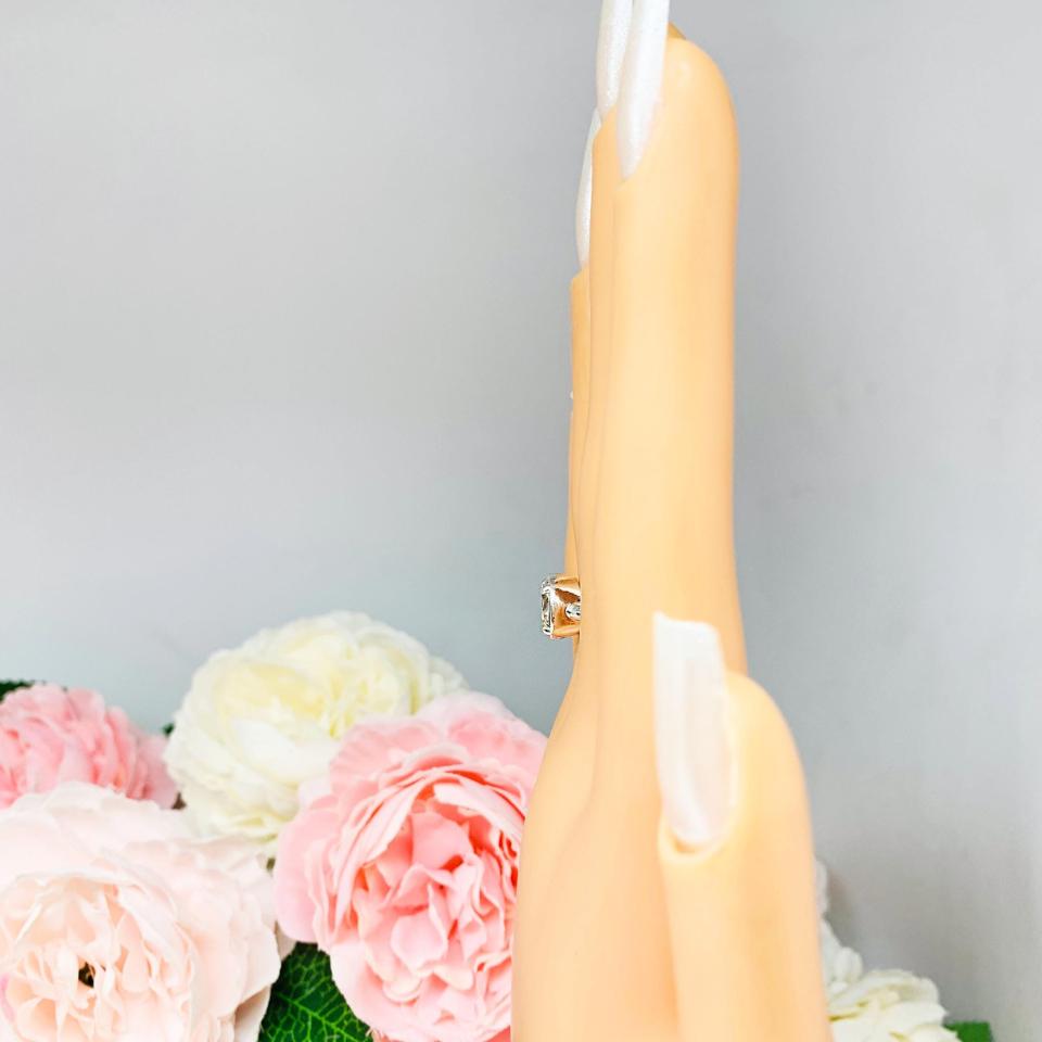 White Topaz Round Engagement Ring – 6mm - 10mm, Sterling Silver, Bezel