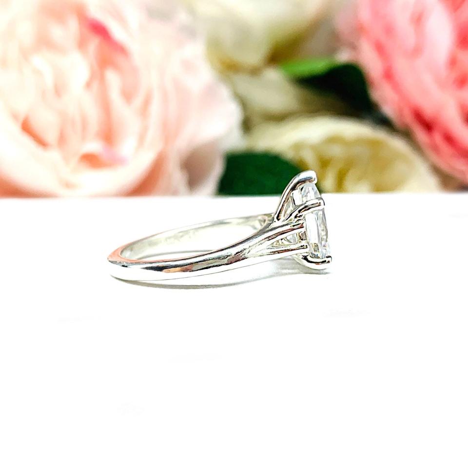 Pear Cubic Zirconia Engagement Ring – 9x6mm - 13x9mm, Sterling Silver