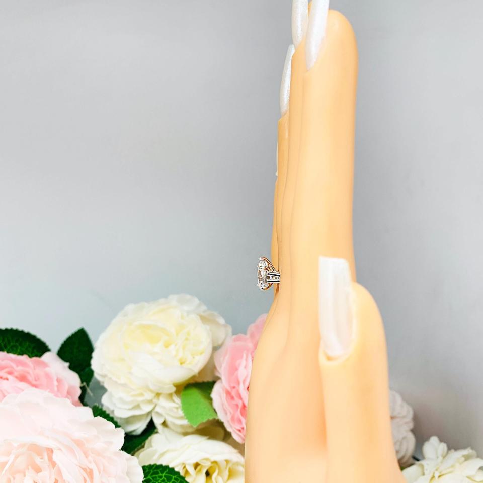 Pear Cubic Zirconia Engagement Ring – 9x6mm - 13x9mm, Sterling Silver