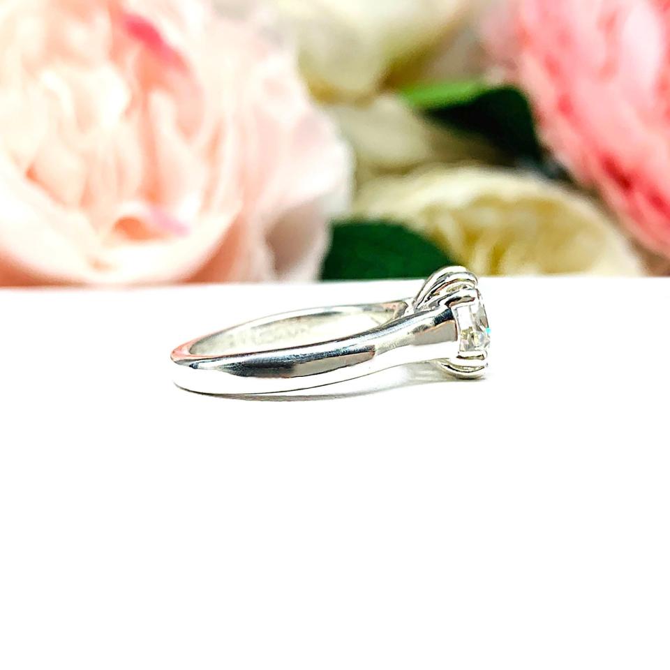 Cushion Cut CZ Engagement Ring – 7mm, 8mm, Sterling Silver, Double Prong