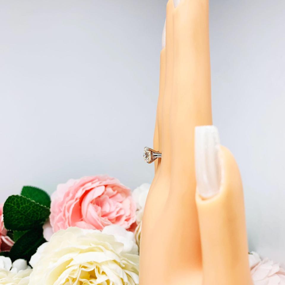 Cushion Moissanite Engagement Ring Size 9 – 7.5mm (2 cts), 10k White Gold