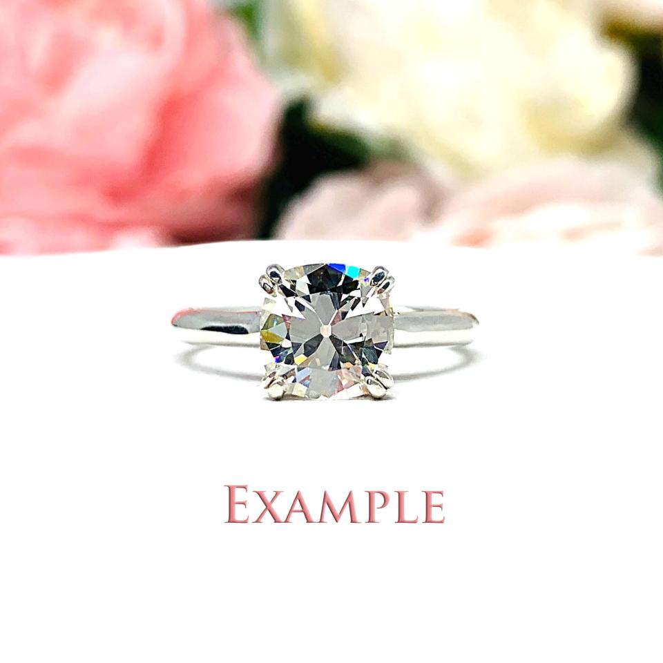 Old Mine Cut Cubic Zirconia Loose Stone • 7.5mm (2 carats) Near‑Colorless Diamond Simulant