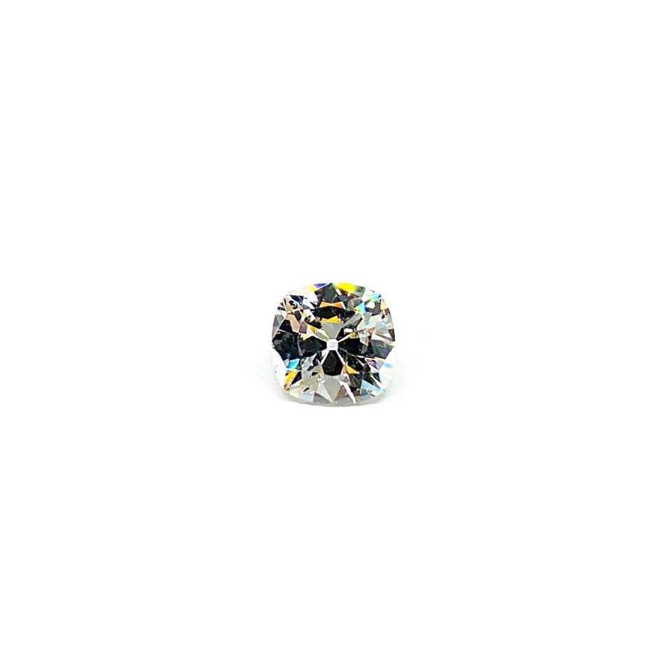 Old Mine Cut Cubic Zirconia Loose Stone • 7.5mm (2 carats) Near‑Colorless Diamond Simulant
