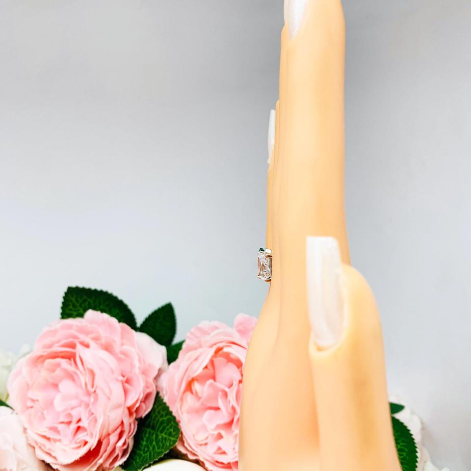 Marquise Emerald & Radiant‑Cut CZ Toi Et Moi Ring • Sterling Silver