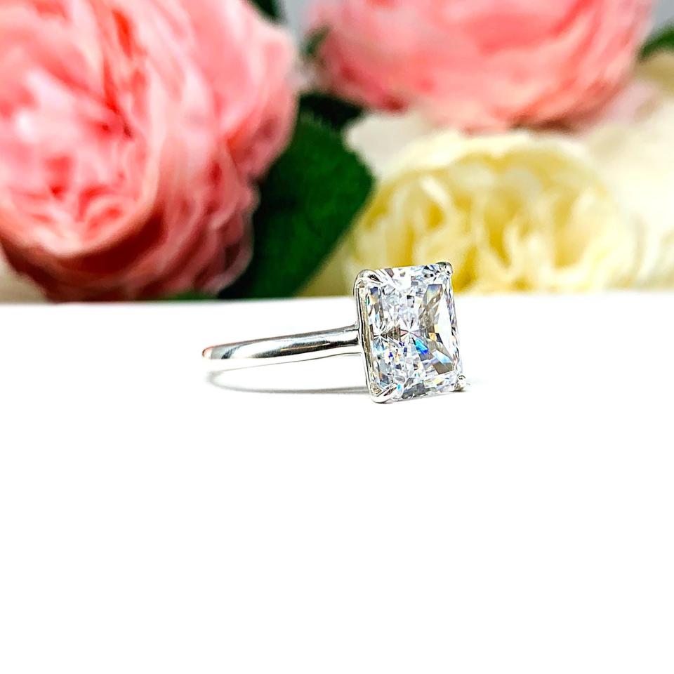 Radiant-Cut CZ Engagement Ring • 7x5mm—10x8mm, Sterling Silver