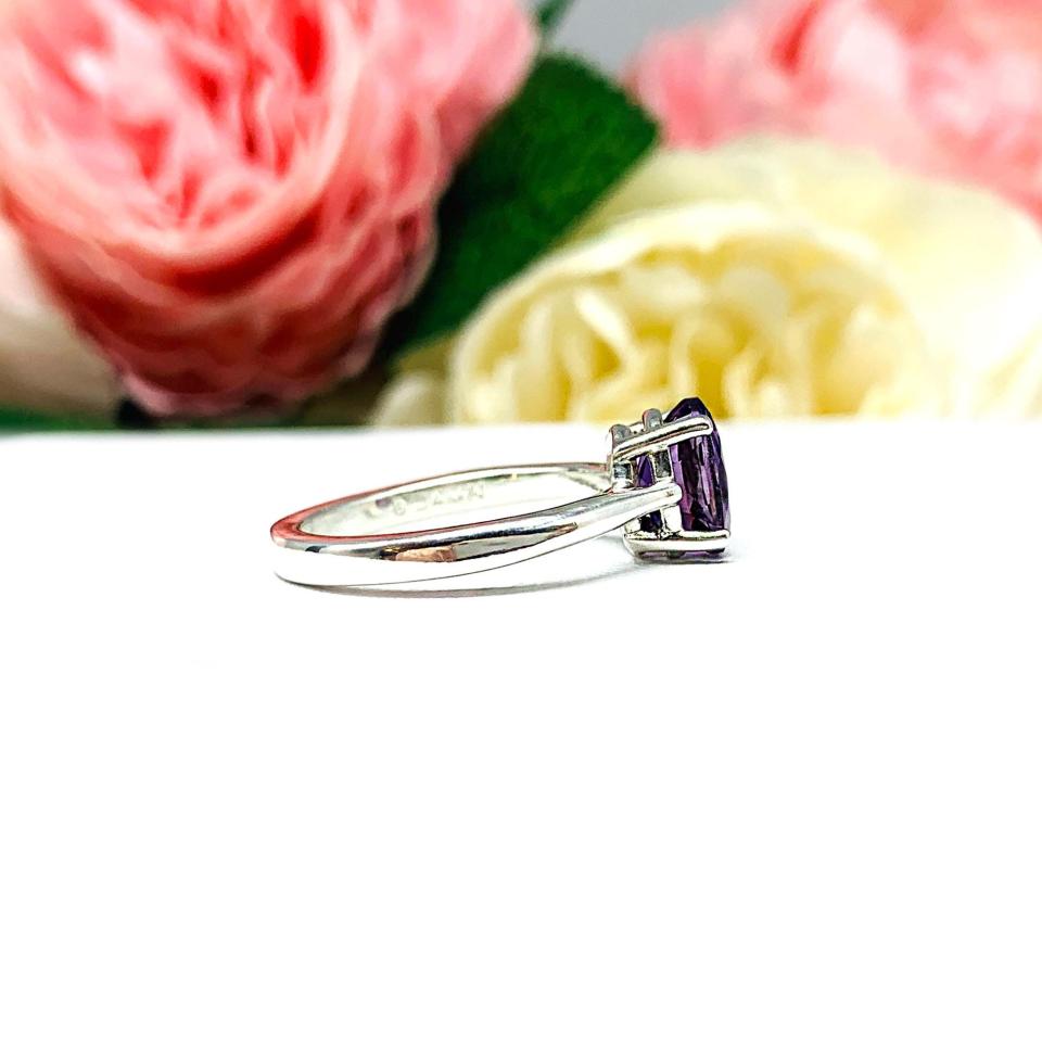 Oval-Cut African Amethyst Solitaire Ring • 7x5mm—9x7mm, Sterling Silver
