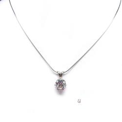 8mm or 10mm Cushion Cubic Zirconia Pendant With Optional Chain FINAL SALE