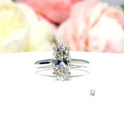 Marquise Near Colorless 12x6mm Cubic Zirconia Engagement Ring SIZE 6.5 FINAL SALE