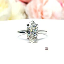 Marquise Near Colorless 14x7mm Cubic Zirconia Engagement Ring RING SIZE 8.75 FINAL SALE