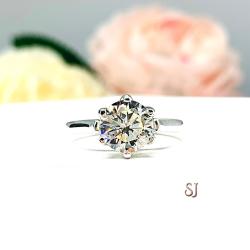 Round Near Colorless CZ Tulip Cathedral Engagement Ring