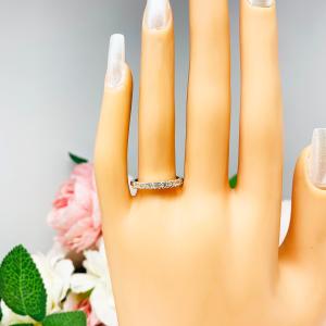 Yellow Round CZ Wedding Band • 2mm, 7-Stone, Sterling Silver