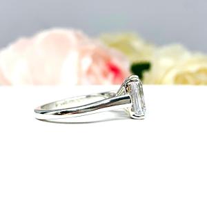 Emerald-Cut CZ Engagement Ring • 8x6mm—10x8mm, Sterling Silver