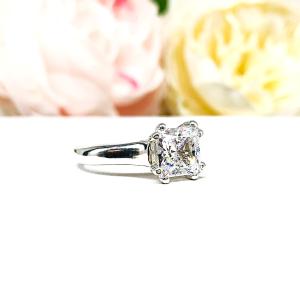 Princess-Cut CZ Engagement Ring • 7mm, 8mm, Sterling Silver, High Profile